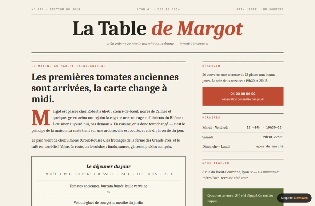 Maquette La Table de Margot